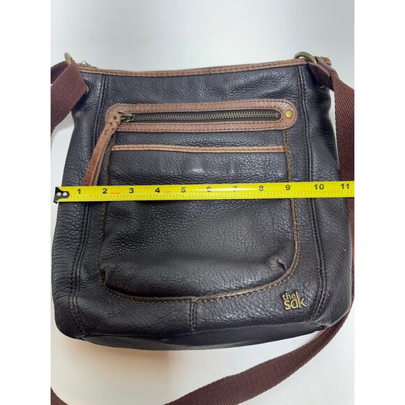 The Sak Brown Leather Crossbody Sequoia Boho Handbag Western Zippered - Picture 5 of 7